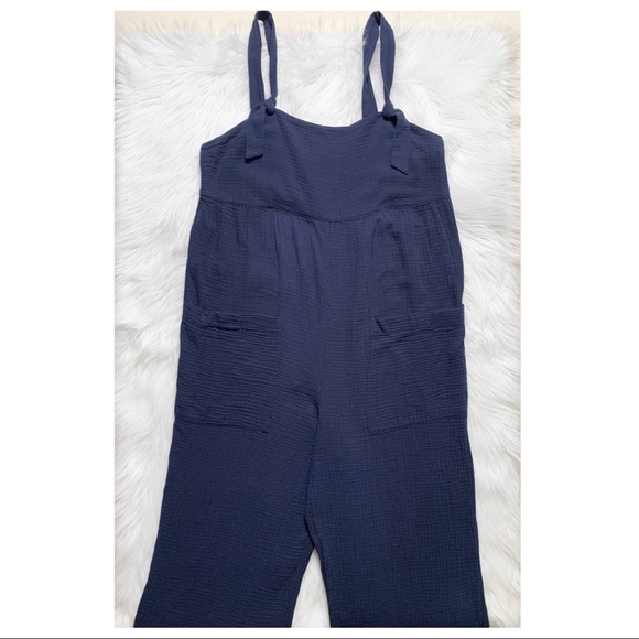 SOLD-Madewell Jumpsuit Slouchy Navy Blue Overalls - Picture 9 of 13